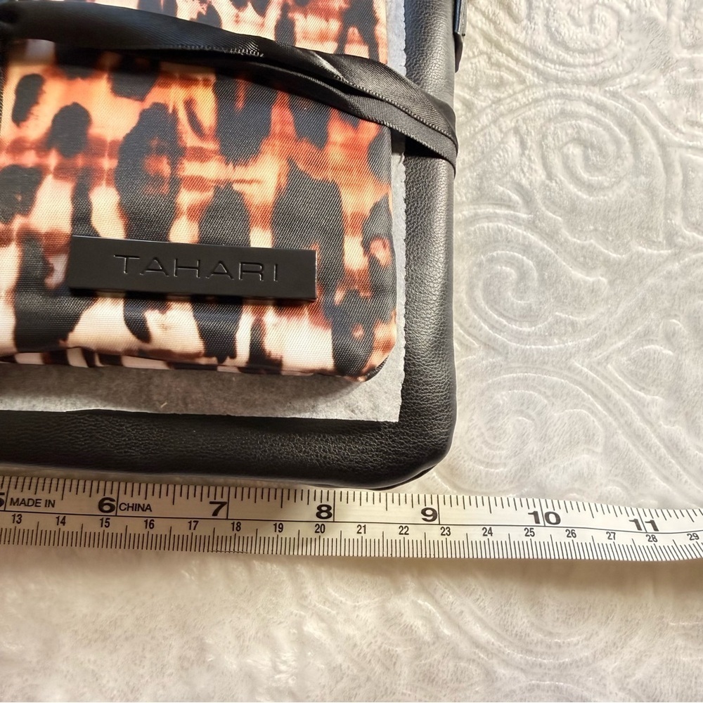 Tahari Black & Animal Print Crossbody Bag NWT - Picture 10 of 12